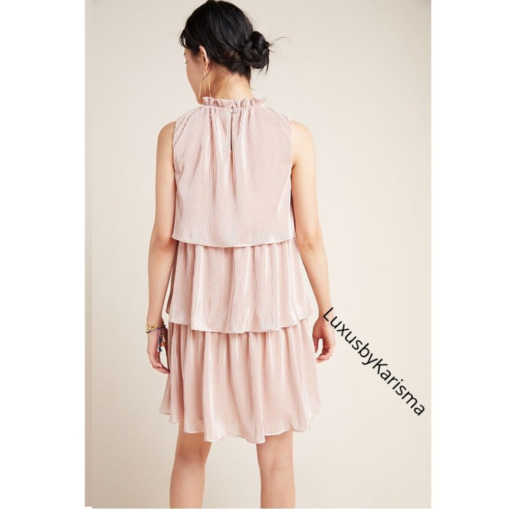 NWT Anthropologie Estelle Blush Tiered Tunic Dress. Size L - Picture 9 of 11
